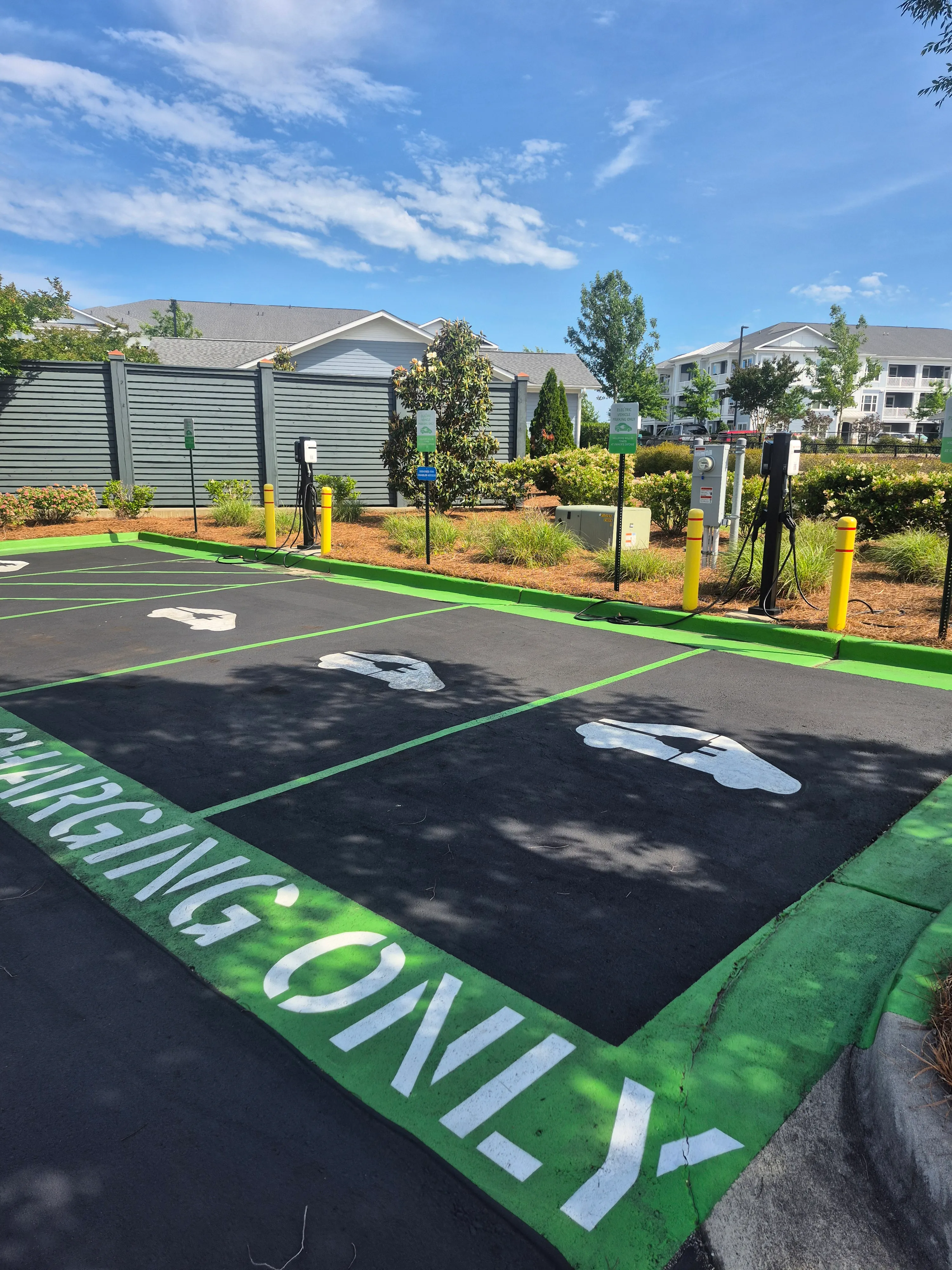 Commercial EV charger equipment upgraded for a Wilmington apartment community.