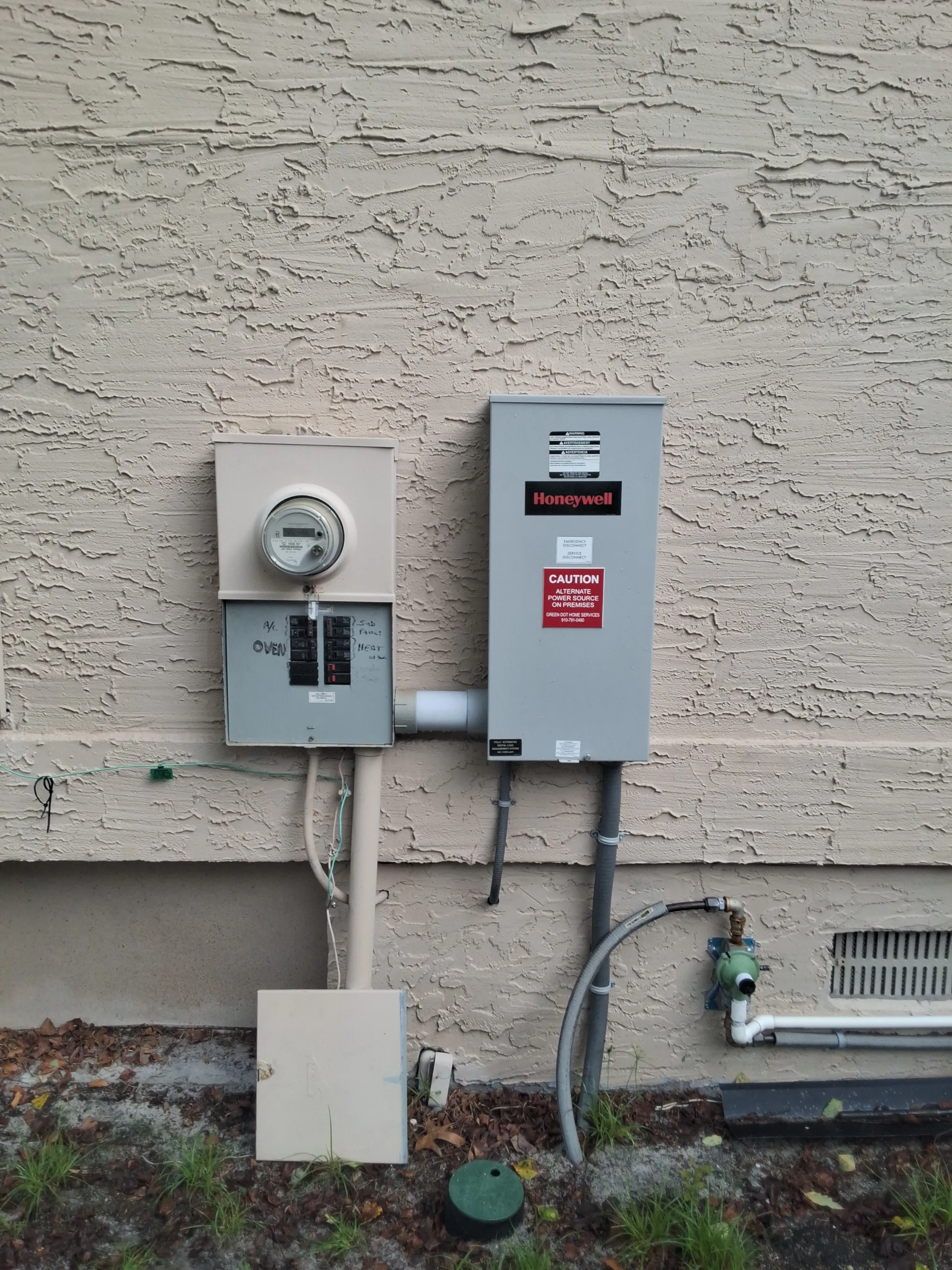 Electrical panel upgraded as part of standby generator corrections in Leland, NC.