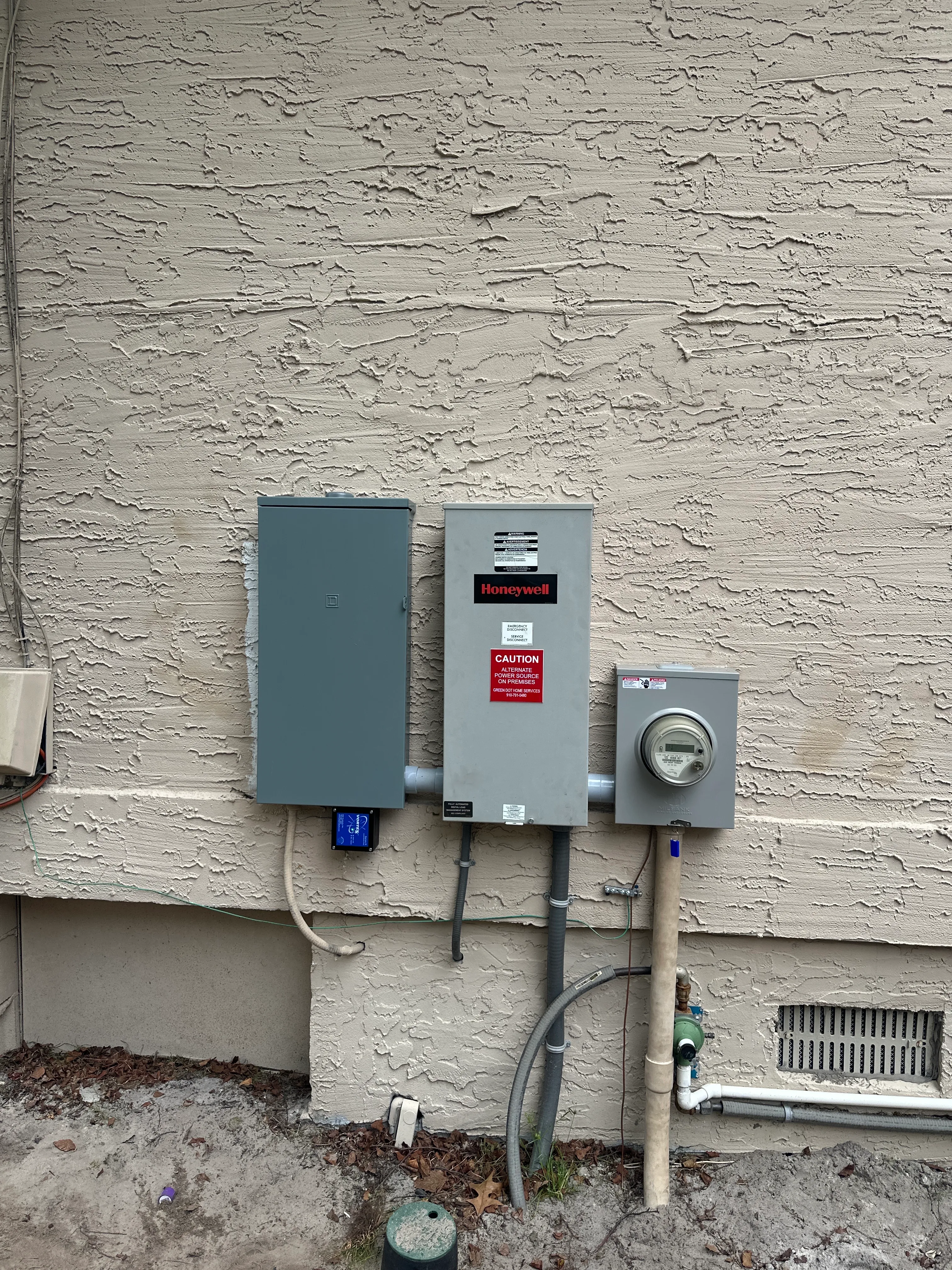 Completed standby generator electrical corrections and panel upgrade for a Leland home.