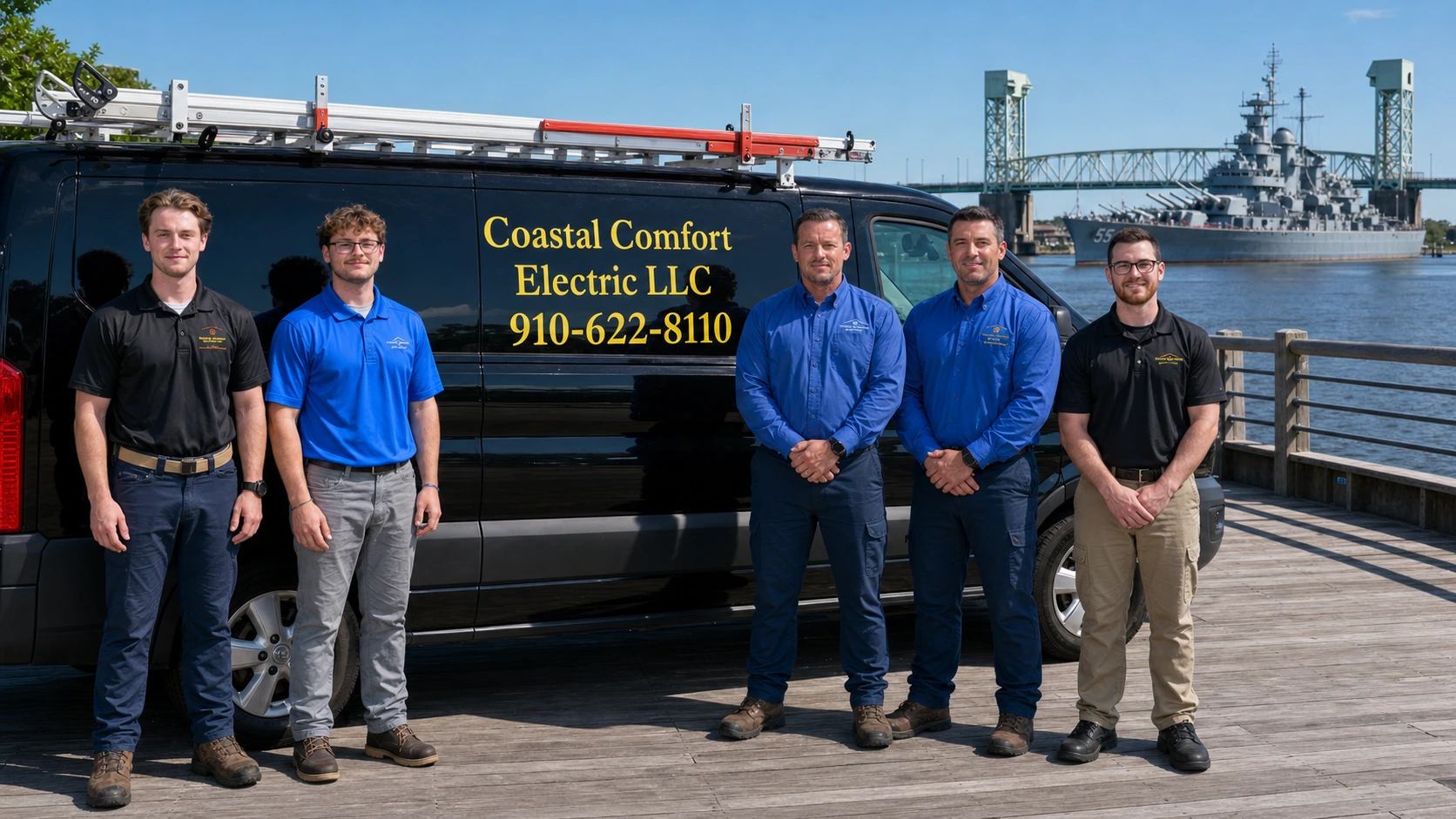 Coastal Comfort Electric team and service van in Wilmington, North Carolina