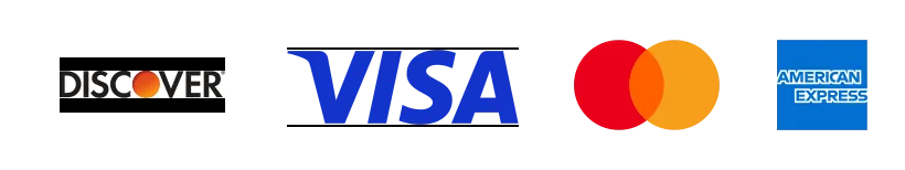 Discover Network, Visa, Mastercard, and American Express accepted