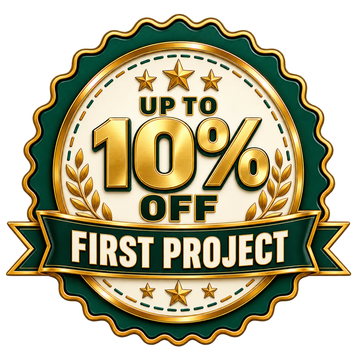 Up to 10% off your first project