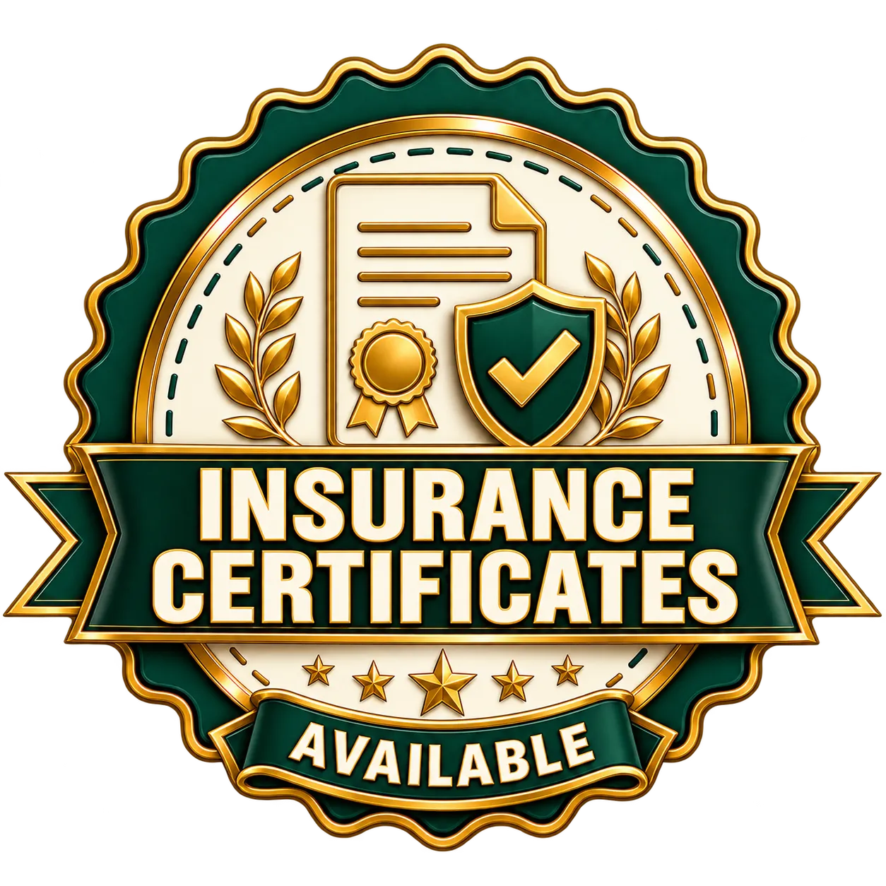 Insurance certificates available