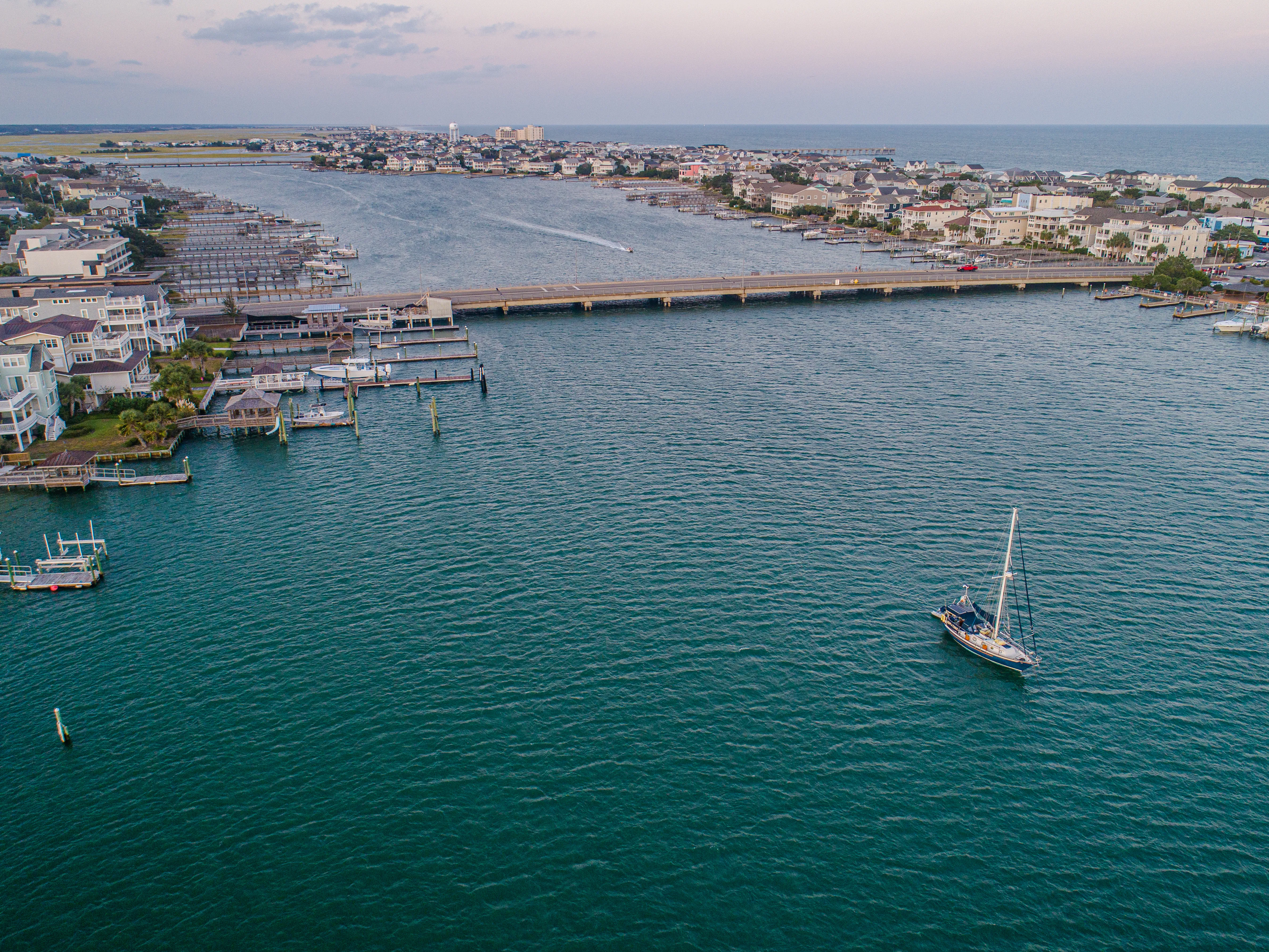 Aerial view of Wrightsville Beach, North Carolina.